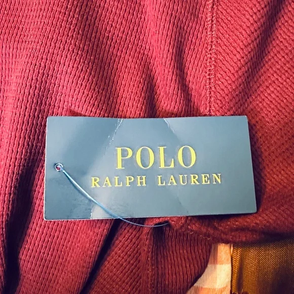 NEW Polo Ralph Lauren Men's 2XL Burgundy Waffle Knit Thermal Crewneck T-Shirt. - Picture 10 of 11